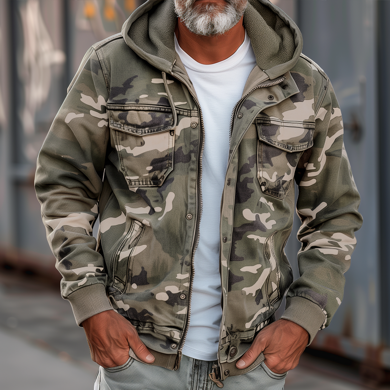 Giacca cargo mimetica da uomo Fabian - Stylish con cappuccio e tasche multifunzionali