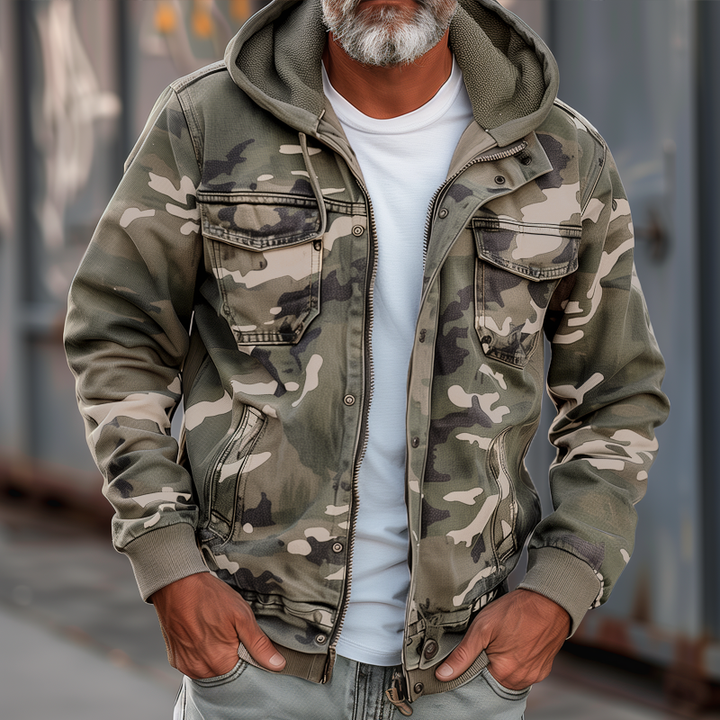 Giacca cargo mimetica da uomo Fabian - Stylish con cappuccio e tasche multifunzionali