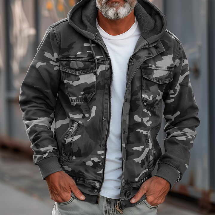 Giacca cargo mimetica da uomo Fabian - Stylish con cappuccio e tasche multifunzionali