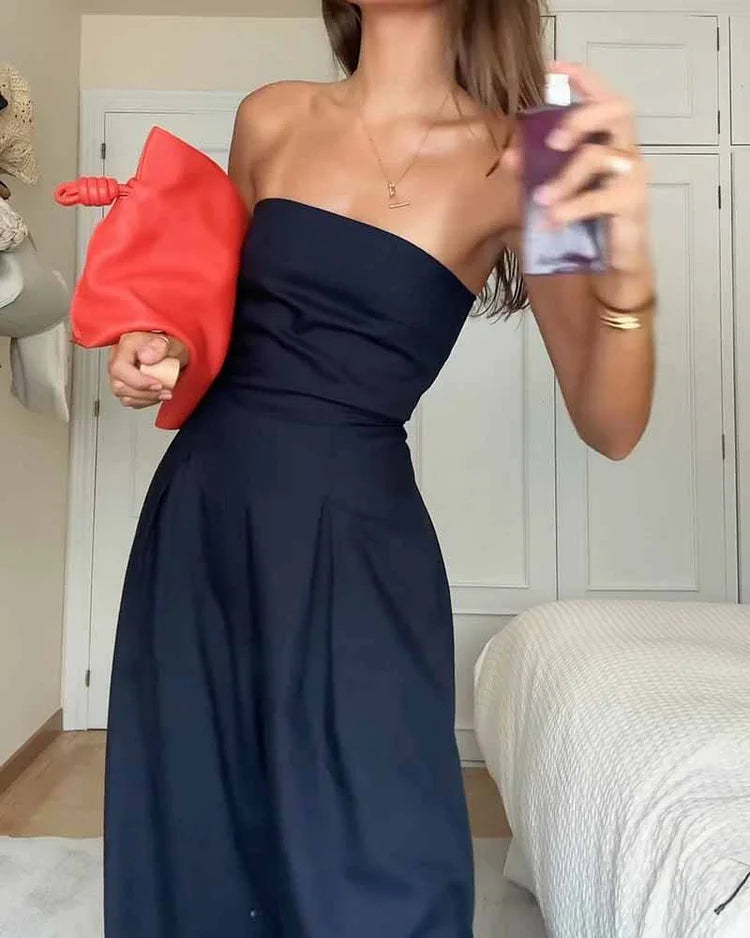 Celeste  Tuta a spalla elegante