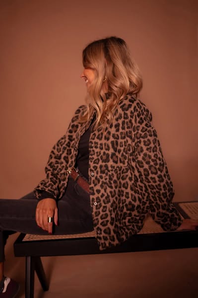 LEONA  Bomber con stampa leopardata