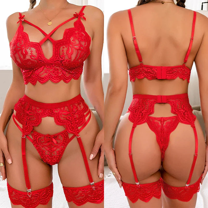 Victoria | Set di lingerie francese a 3 pezzi